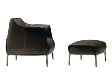 ARCHIBALD - Leather armchair by Poltrona Frau - view 3